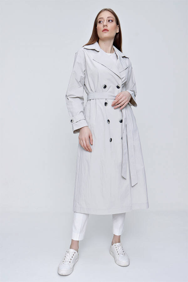 Taş Kruvaze Kapama Spor Trençkot - 2