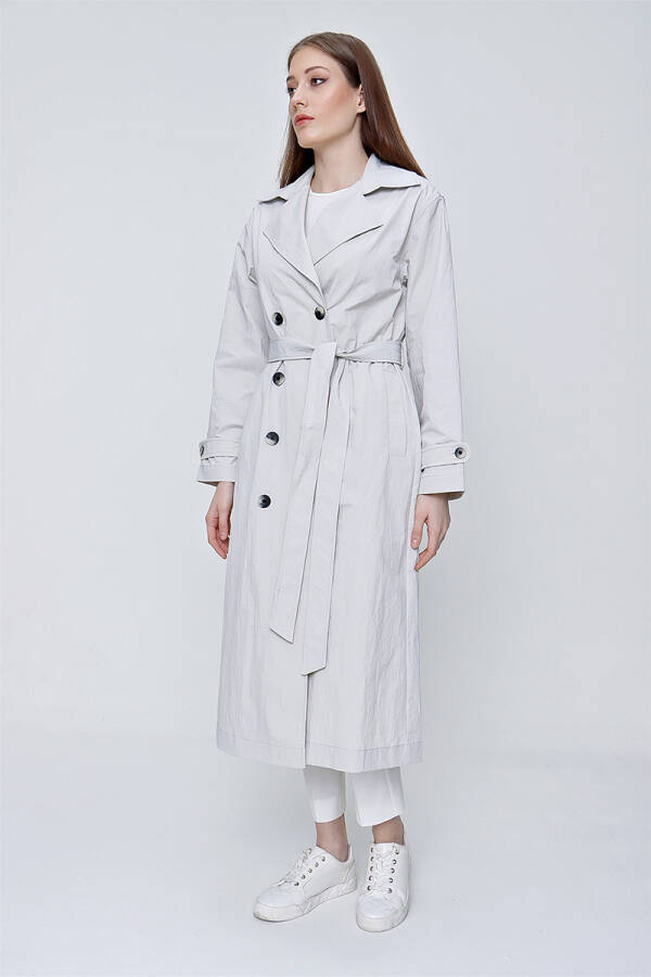 Taş Kruvaze Kapama Spor Trençkot - 4