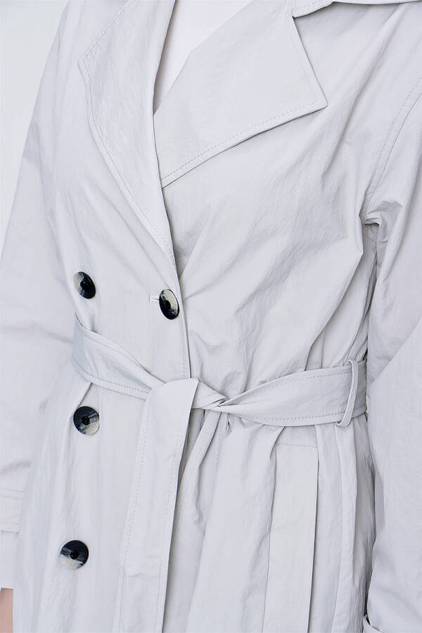 Taş Kruvaze Kapama Spor Trençkot - 5