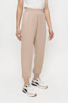 Bej Paça ve Bel Lastik Detaylı Örme Pantolon - 4