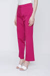Fuşya Pamuk Gabardin Kumaş Beş Cepli Pantolon - 5
