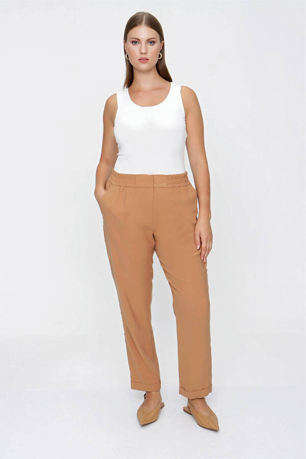 Tarçın Beli Lastikli Rahat Kesim Pantolon - 1