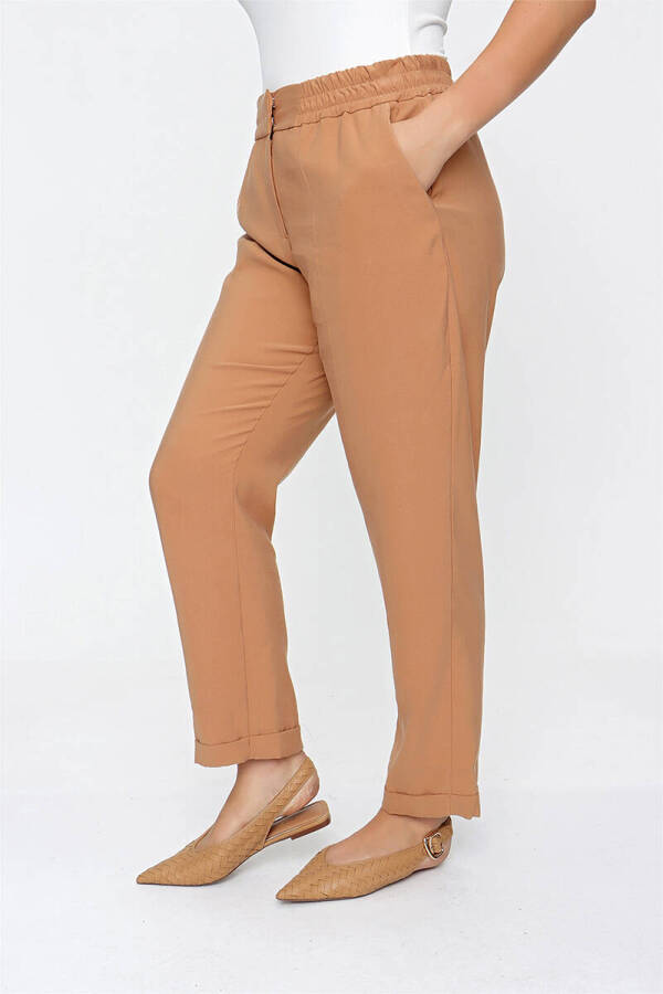 Tarçın Beli Lastikli Rahat Kesim Pantolon - 4