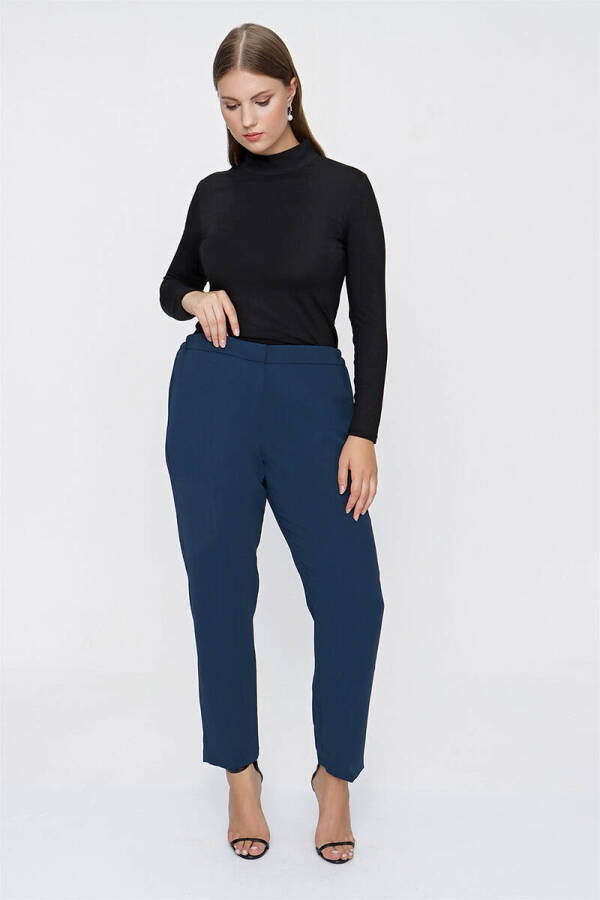 Lacivert Krep Pantolon - 2