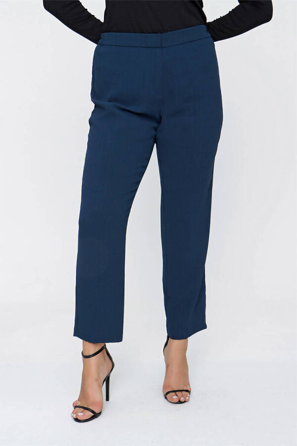 Lacivert Krep Pantolon - 3