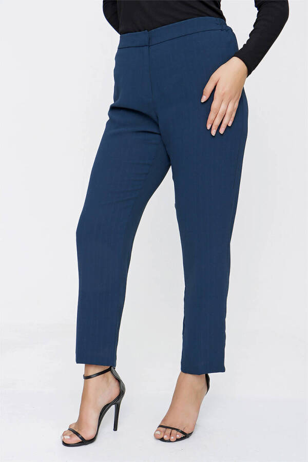 Lacivert Krep Pantolon - 4