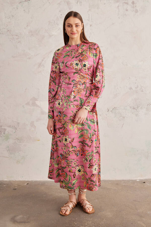 Pembe Bolerolu Elbise - 5