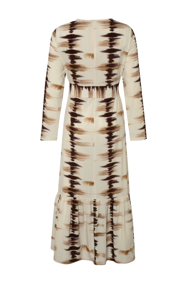 Bej Batik Desen Elbise - 2