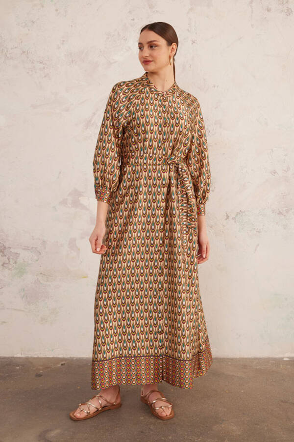 Yeşil Desenli Tunik Elbise - 3