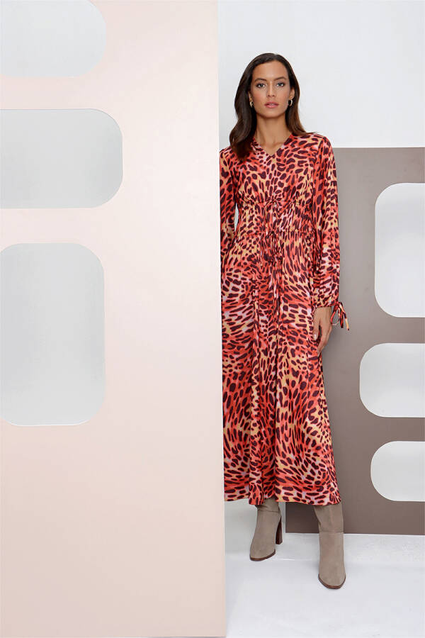 Taba Leopar Desen Elbise - 2