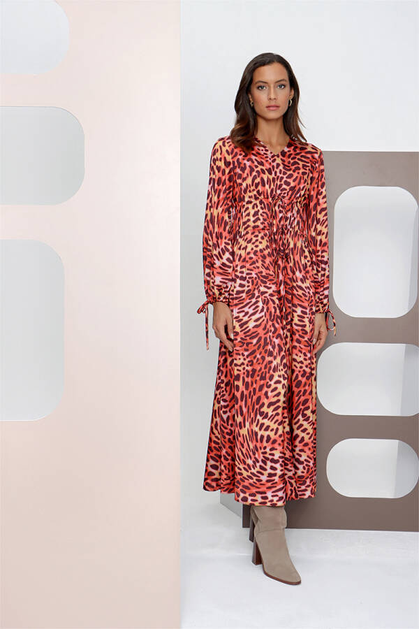 Taba Leopar Desen Elbise - 4