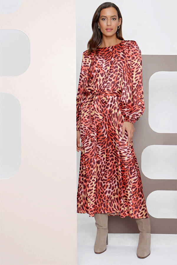 Taba Leopar Desen Elbise - 1