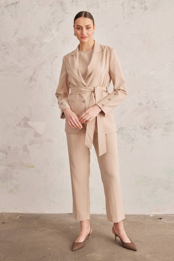 Camel Manşeti Düğme Detaylı Ceket - 2