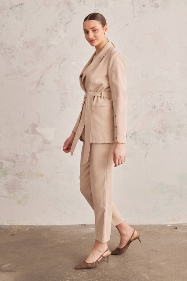 Camel Manşeti Düğme Detaylı Ceket - 3