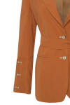 Karamel Manşeti Düğme Detaylı Ceket - 3