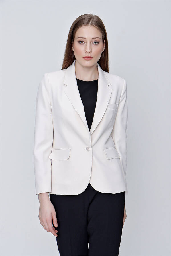 Taş Tek Düğme Spor Dikişli Ceket - 3