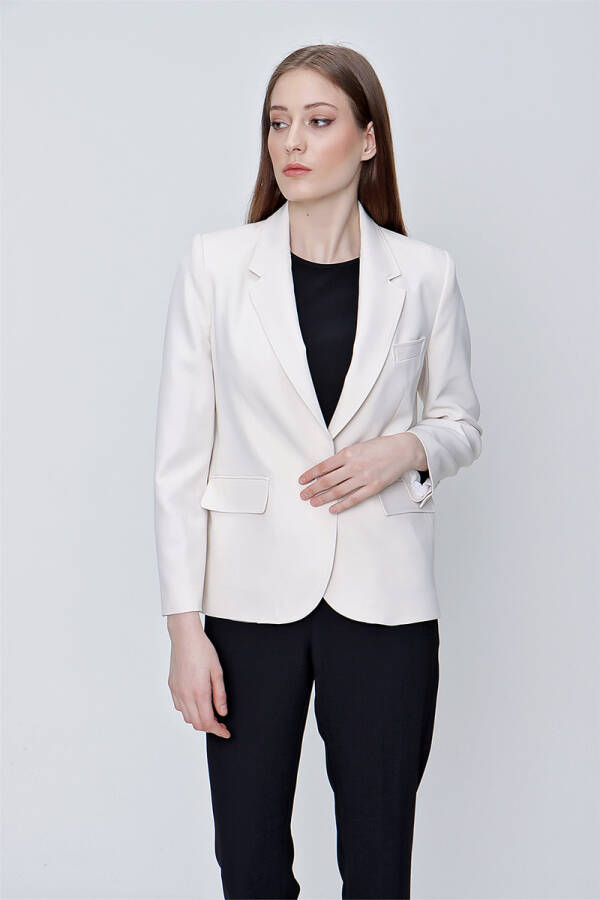 Taş Tek Düğme Spor Dikişli Ceket - 4