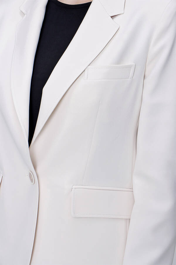 Taş Tek Düğme Spor Dikişli Ceket - 5