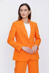 Turuncu Tek Düğme Spor Dikişli Ceket - 3