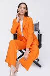 Turuncu Tek Düğme Spor Dikişli Ceket - 4