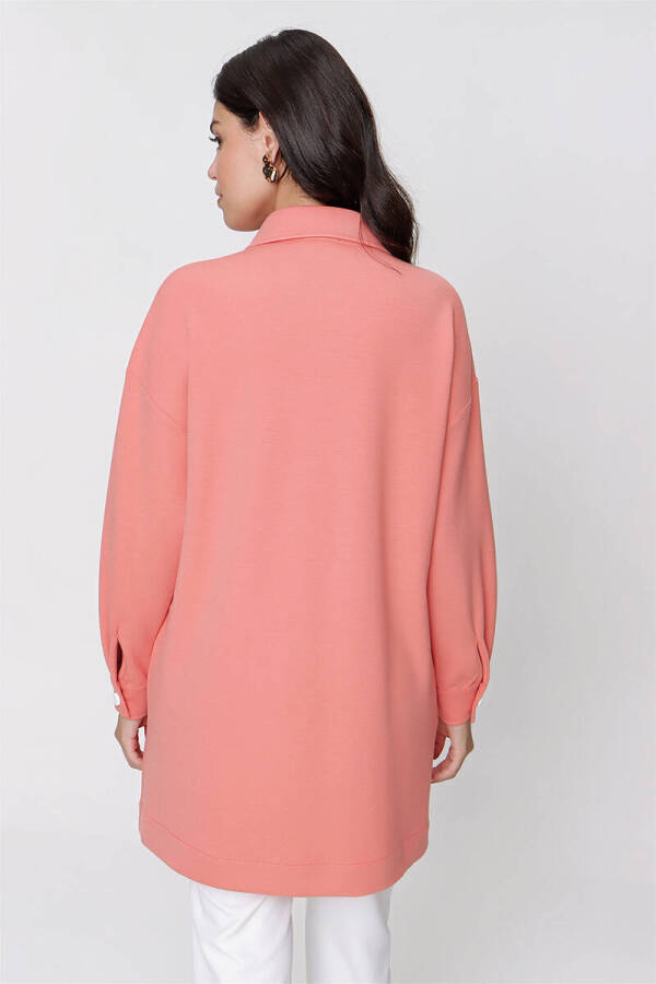 Turuncu Cep Detaylı Örme Ceket - 6