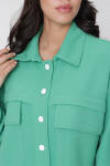Yeşil Cep Detaylı Örme Ceket - 5