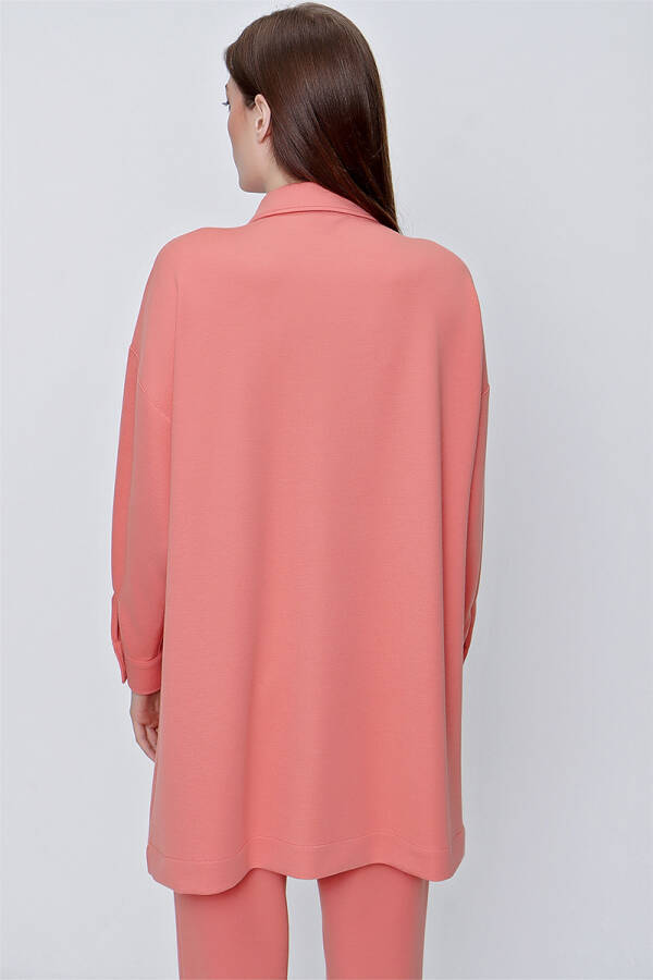 Turuncu Cep Detaylı Örme Ceket - 6