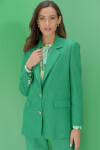 Yeşil Düz Kesim Blazer Ceket - 4