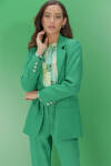 Yeşil Düz Kesim Blazer Ceket - 5