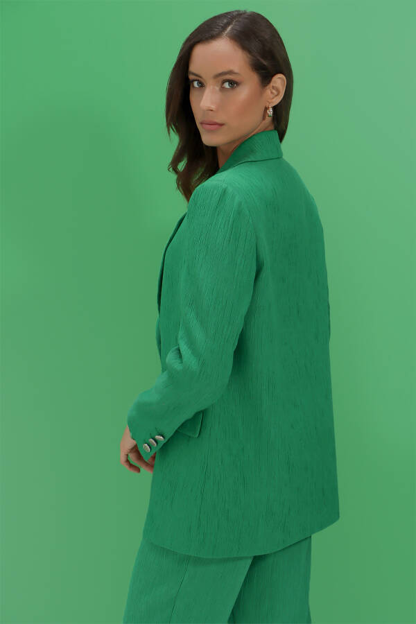 Yeşil Düz Kesim Blazer Ceket - 6