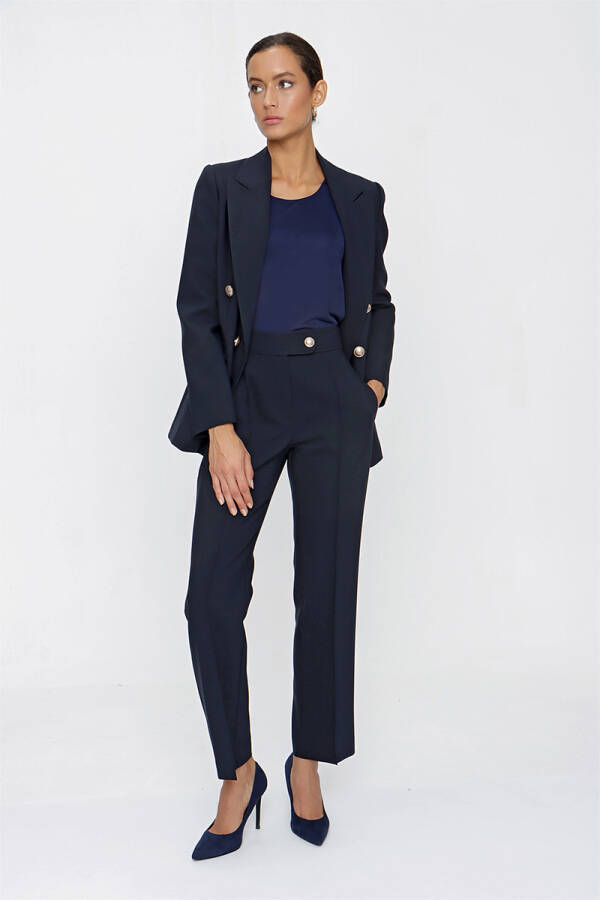 Lacivert Kruvaze Blazer Ceket - 2