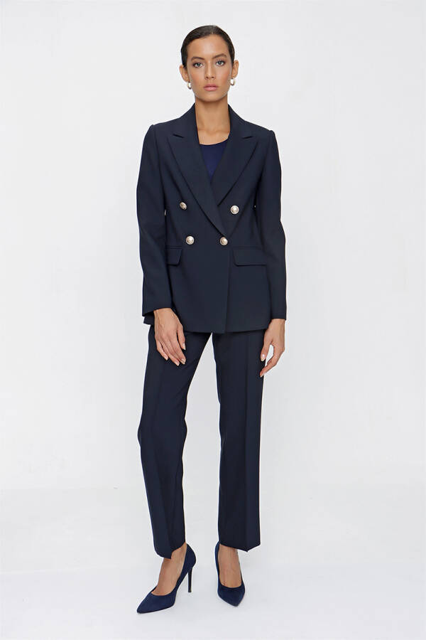 Lacivert Kruvaze Blazer Ceket - 3