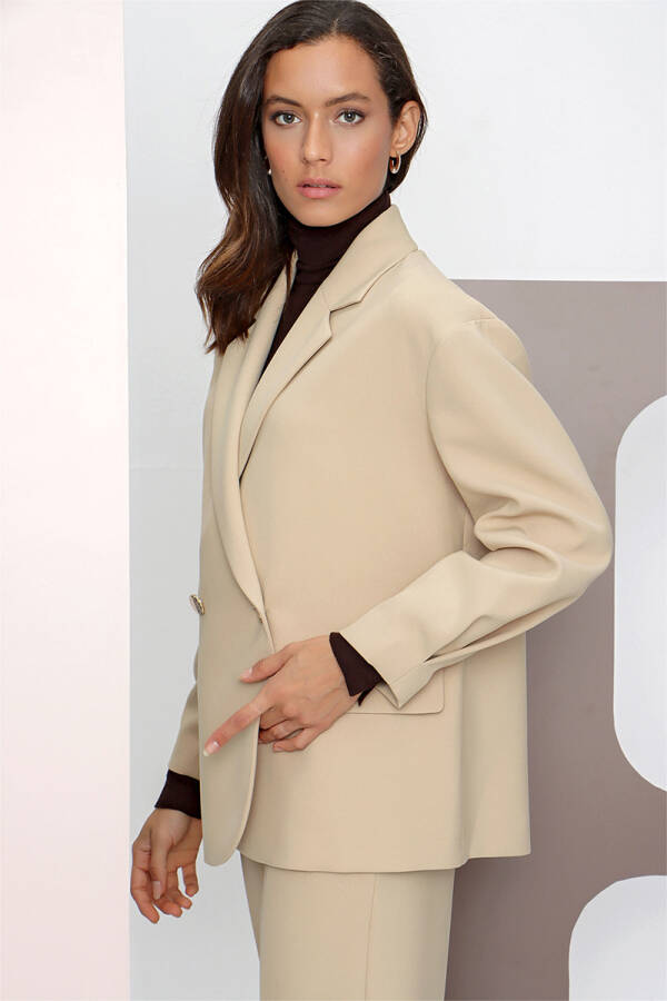 Bej Rahat Kesim Ceket - 4