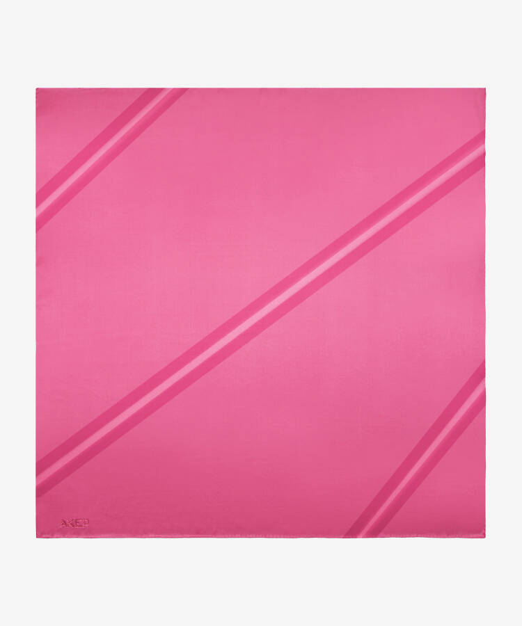 Düz Renk Aker Düz Swarovski Taşlı Ipek Eşarp - 1