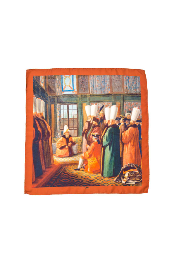 Renkli 60x60 Aker Pano Tivil Eşarp - Aker