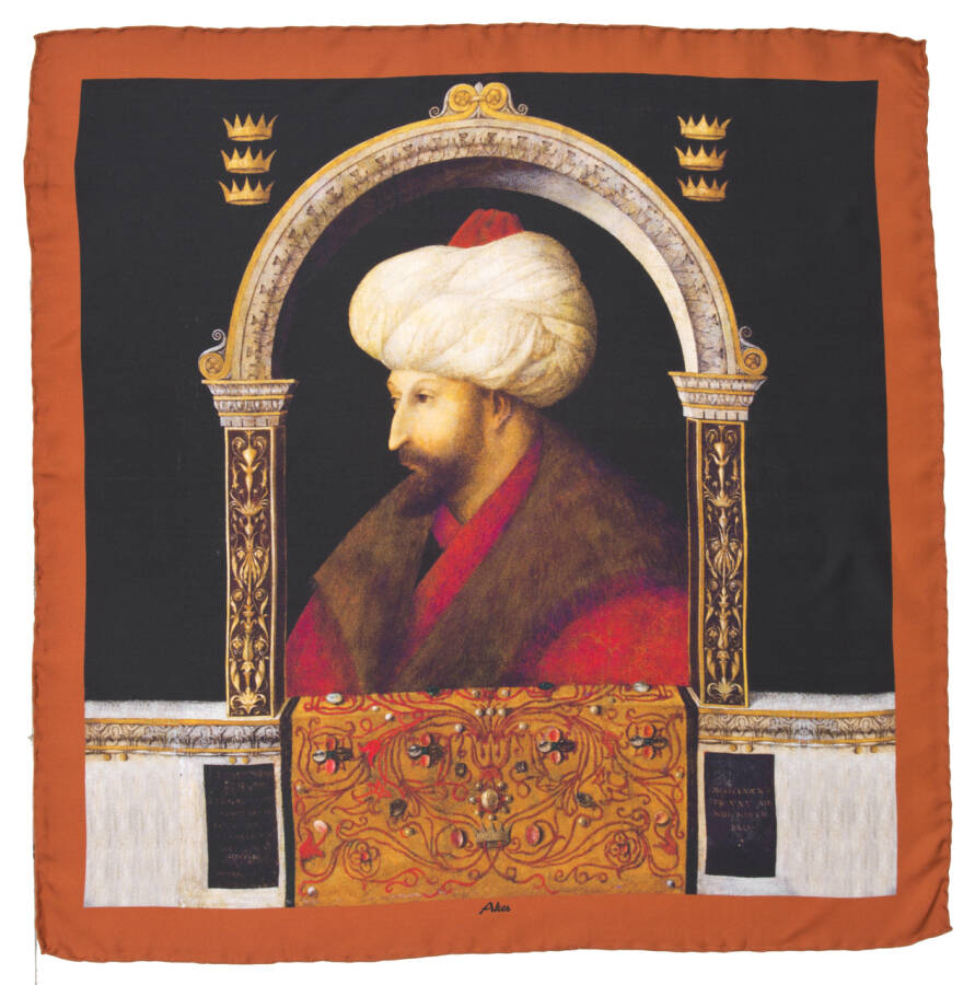 Renkli 60x60 Aker Pano Tivil Eşarp - 1