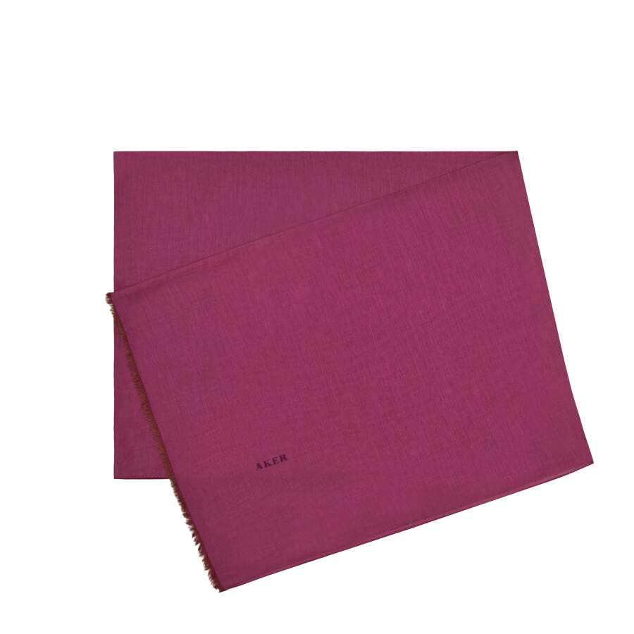 Mürdüm Düz İpek Koton Şal - 1