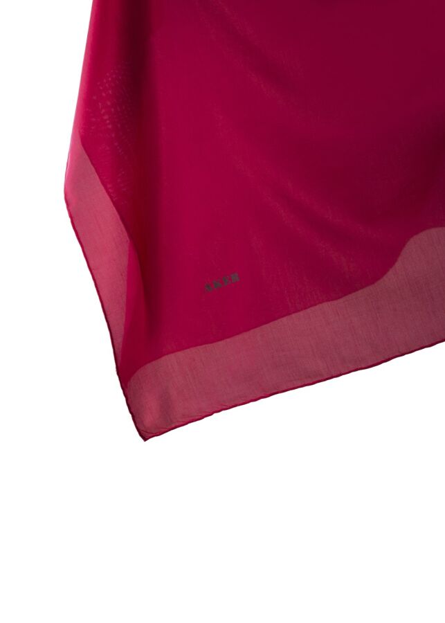 Pembe Düz İpek Koton Eşarp - Aker (1)