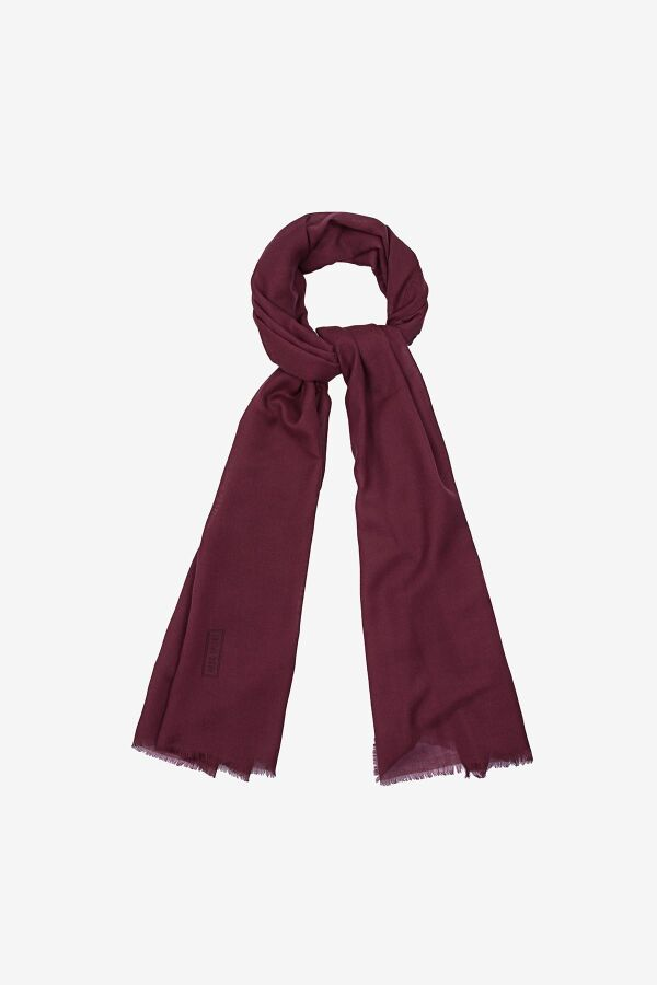 Bordo 70X180 Düz Wooltouch Şal - 2