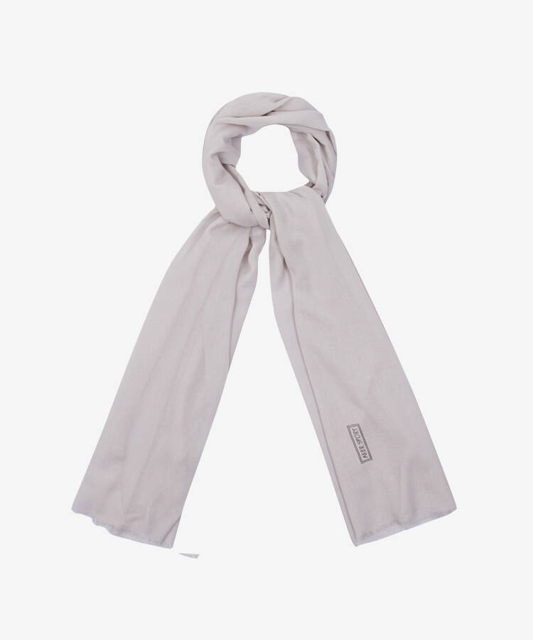 Gri Polyester Dikdörtgen Düz Şal - 1