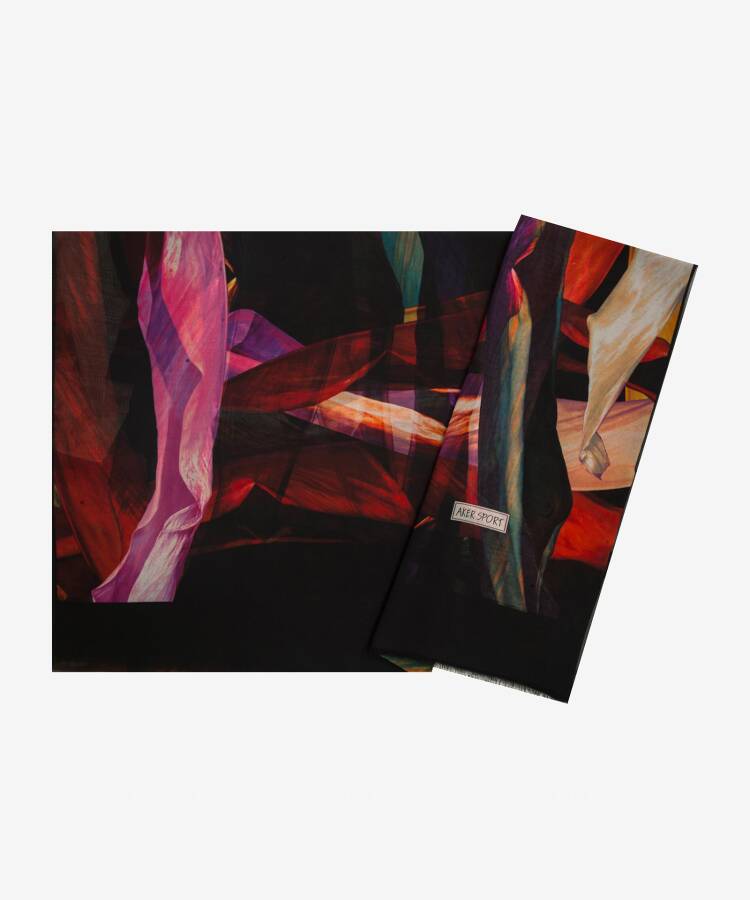 Siyah 70X180 Aker Angel Etol Eşarp - Aker Sport