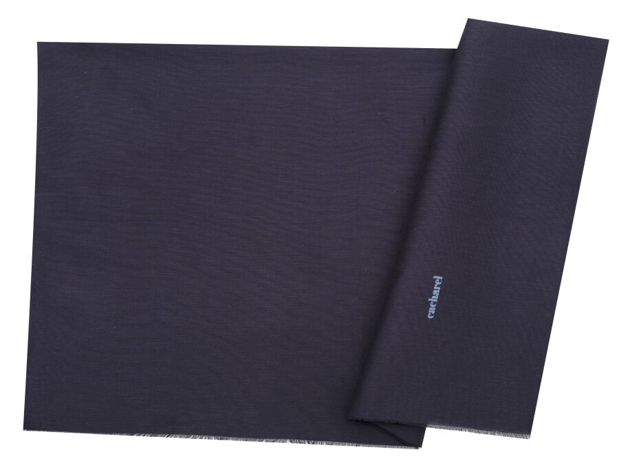 Lacivert 70X200 İpek Keten Koton Şal - Cacharel