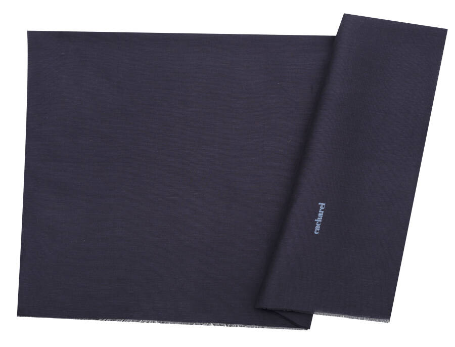 Lacivert 70X200 Cacharel İpek Keten Koton Etol Eşarp - 1