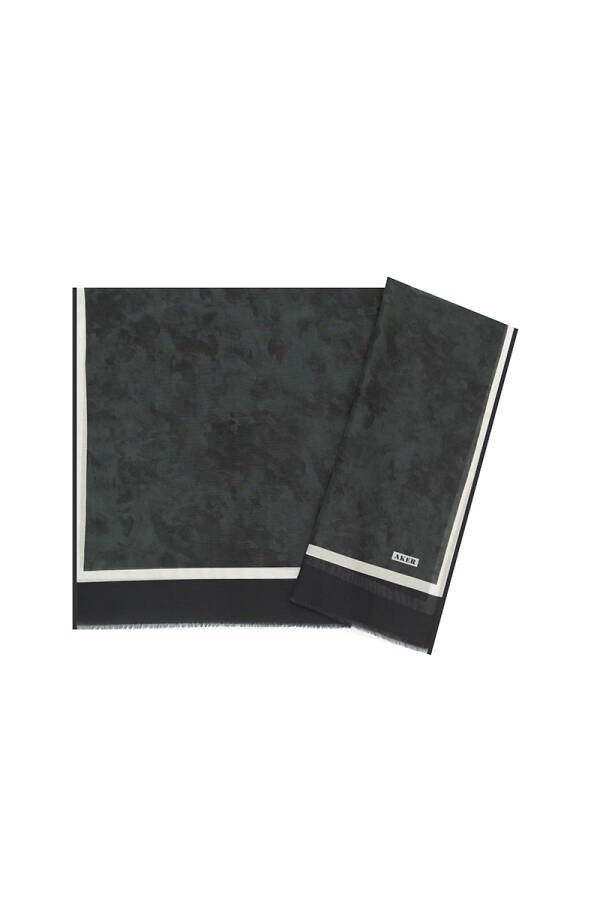 Siyah 70X200 İpek Koton Şal - Aker