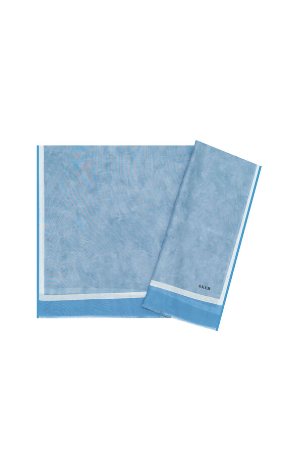 Mavi 70X200 İpek Koton Şal - Aker