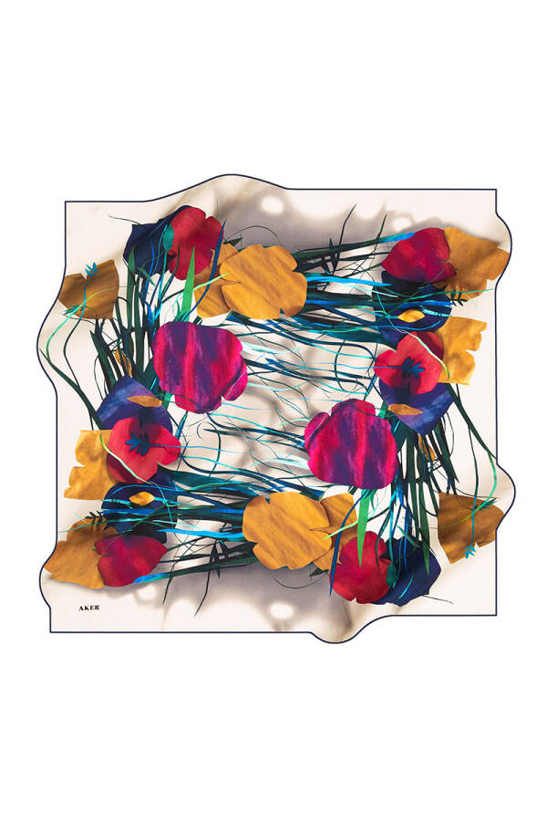 Çiçek Desenli 70X200 İpek Tivil - 1