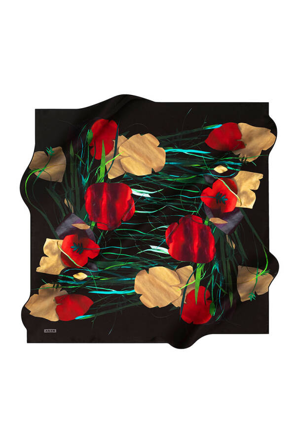 Çiçek Desenli 70X200 İpek Tivil - 1