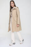 Bej Coton Likralı Spor Pardösü - 1