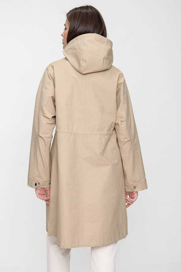 Bej Coton Likralı Spor Pardösü - 6