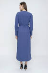Mavi Kol Ucu Fermuar Detaylı Pardösü - 6